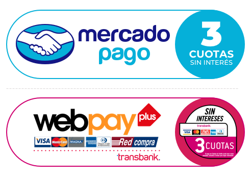 Aceptamos pagos a través de Mercadopago y Webpay